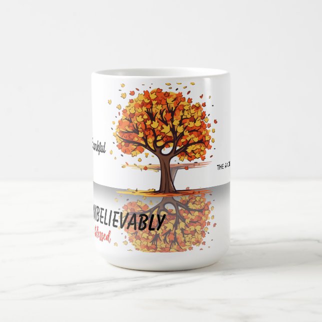 Autumn Fall Tree Happy Thanksgiving Blessed Coffee Mug (Center)