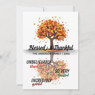 Autumn Fall Tree Happy Thanksgiving Blessed Invitation
