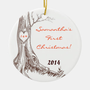 Autumn Fall Tree Initia Personalized Name Ornament