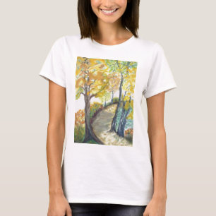 Autumn Fall Tree Leaves Art Painting Destiny T-Shirt