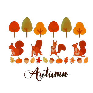 Autumn Fall Trees and Squirrels T-Shirt