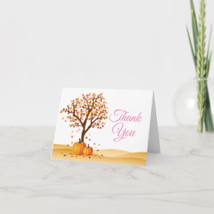 Autumn Fall Trees Pumpkin Thank You card