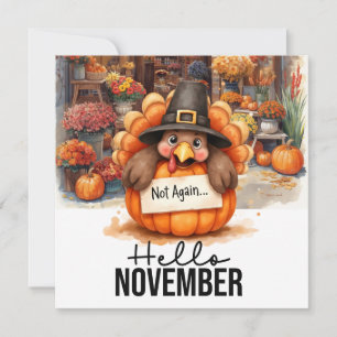 Autumn Fall Turkey is at Florist Shop Thanksgiving Holiday Card