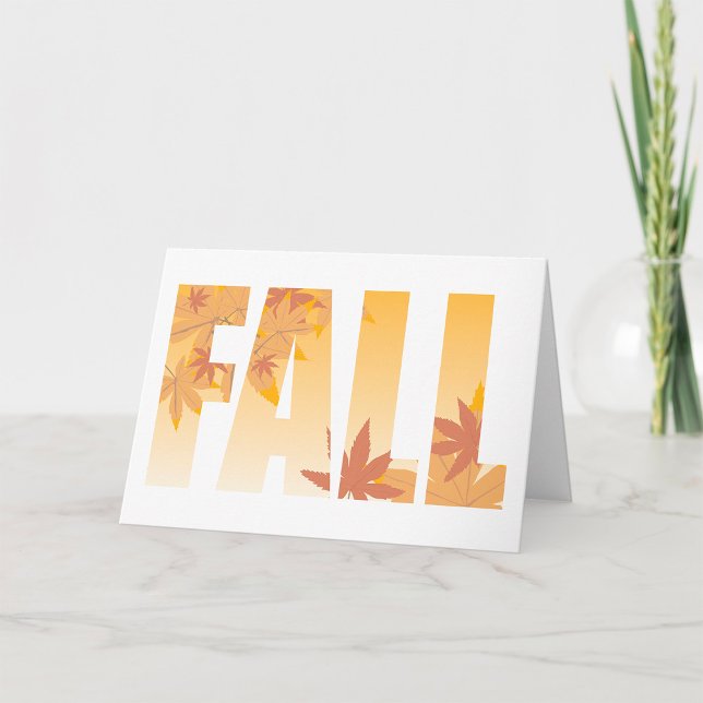 Autumn Fall Typography Design with Leaves  Card (Creator Uploaded)
