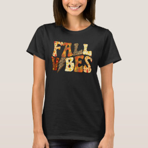 Autumn Fall Vibes Vintage Groovy Fall Season Retro T-Shirt