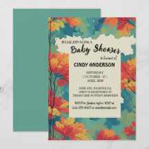 Autumn fall watercolor floral baby shower