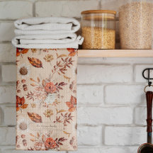 Autumn fall watercolor flowers name personalized