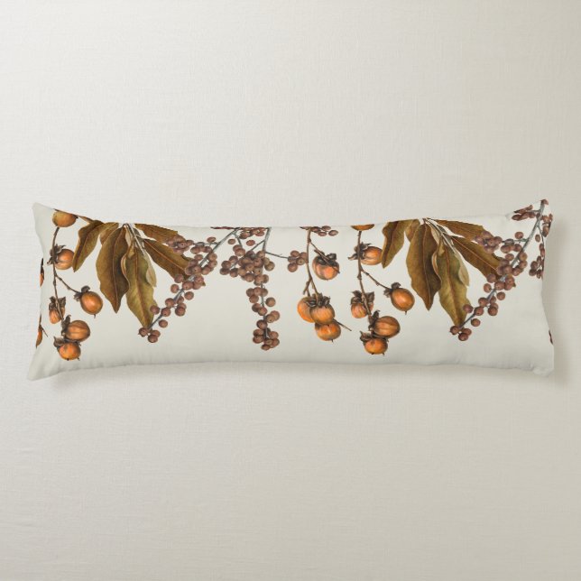 Autumn Fall Watercolor Foliage Leaves  Body Pillow (Front)