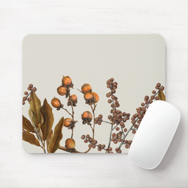 Autumn Fall Watercolor Foliage Leaves  Mouse Pad (With Mouse)