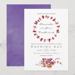 Autumn - Fall Watercolor Wedding Invitation