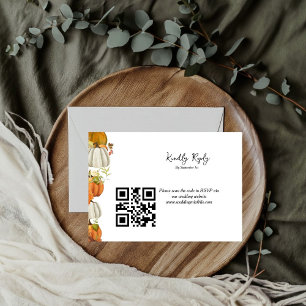 Autumn fall  wedding Kindly RSVP Card