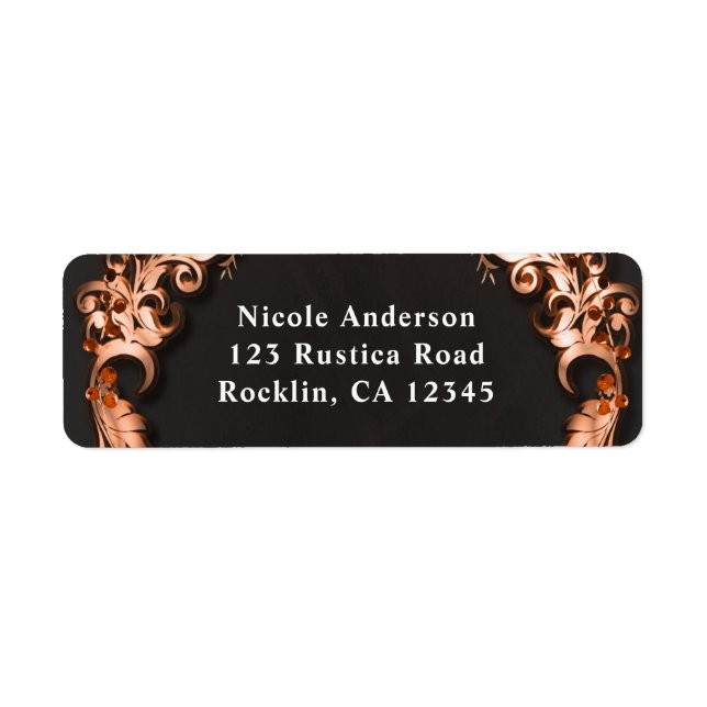 Autumn Fall Wedding Orange Floral Flowers Elegant (Front)