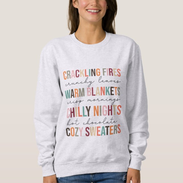 Autumn Fall Winter Favourite Quotes Typography  Sweatshirt (Front)