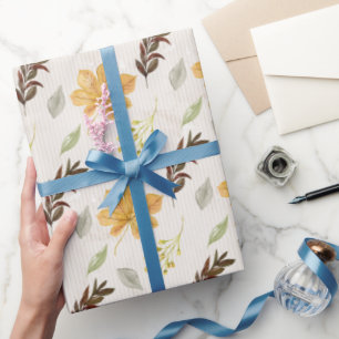 Autumn / Fall yellow flower Pattern Wrapping Paper