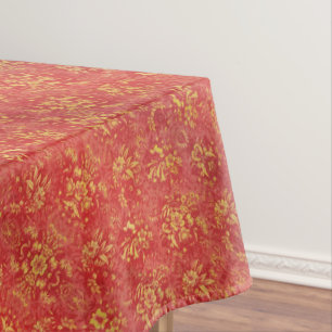 Autumn Fall Yellow Flowers on Orange    Tablecloth