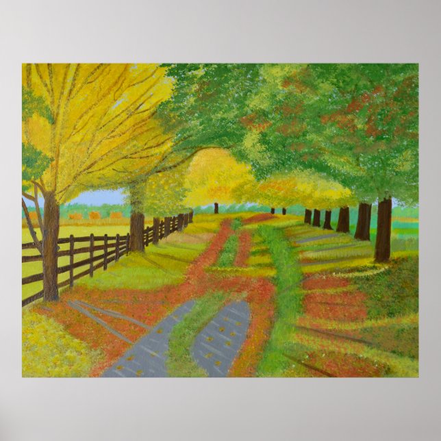 Autumn Fallen Leaves Poster (Front)