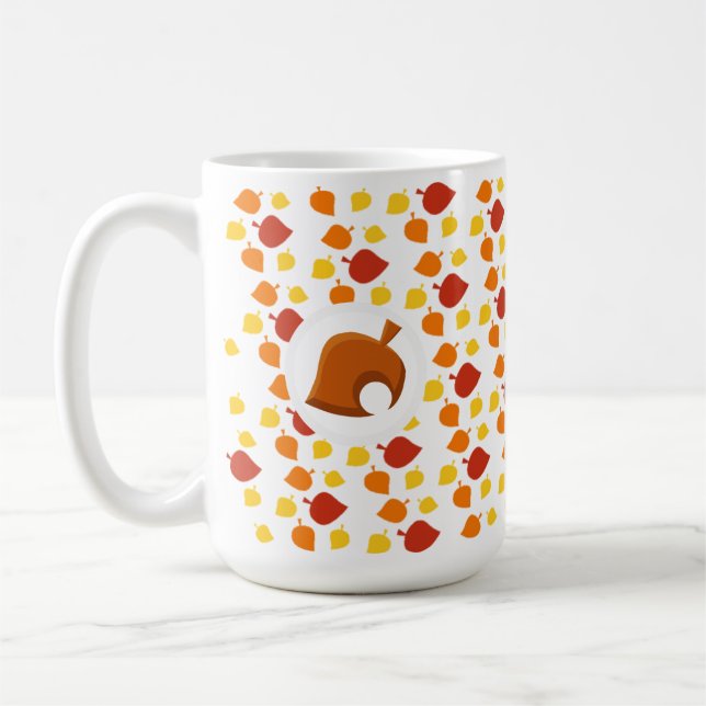 Autumn Falling Leaves Animal Crossing Coffee Mug (Left)