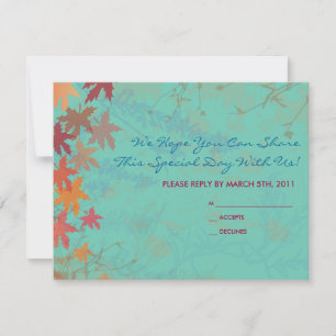Autumn Falling Leaves Bat Mitzvah REPLY CARD