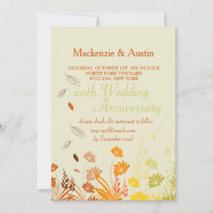 Autumn Falling Leaves Invitation