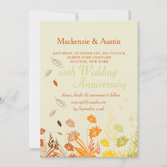 Autumn Falling Leaves Invitation (Front)