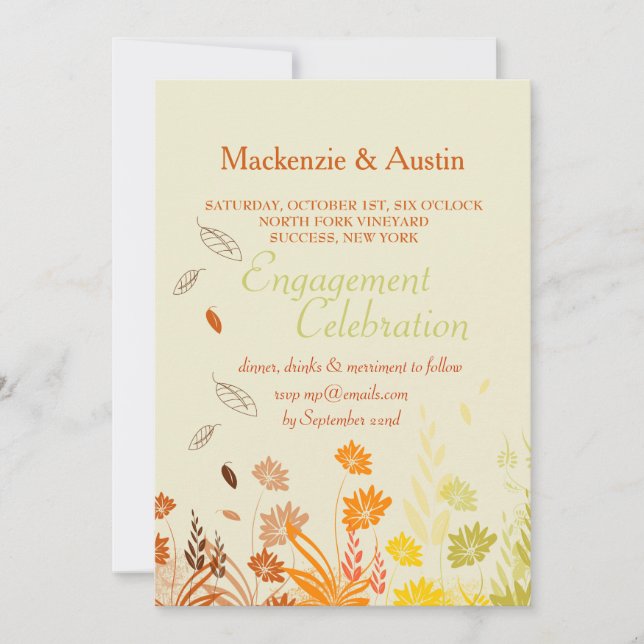 Autumn Falling Leaves Invitation (Front)
