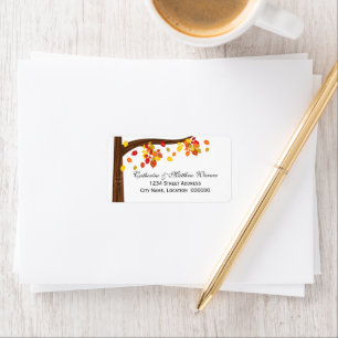 Autumn Falling Leaves Label