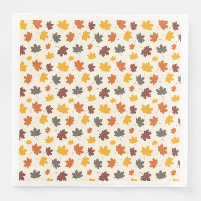 Autumn Falling Leaves Napkin (Front)