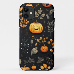 Autumn Falling Leaves Pumpkin iPhone 11 Case