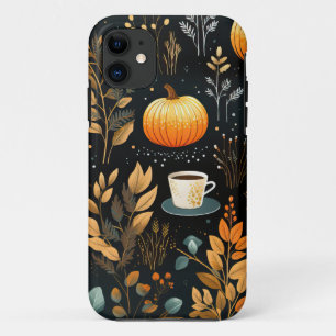 Autumn Falling Leaves Pumpkin iPhone 11 Case