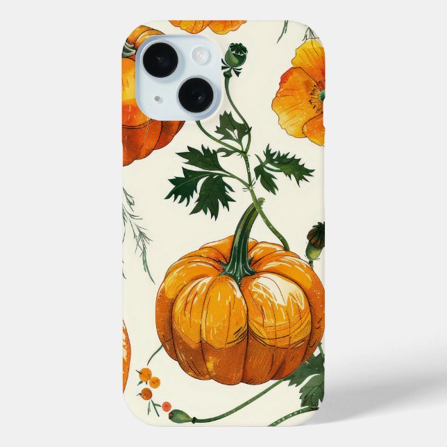 Autumn Falling Leaves Pumpkin Spice Season Fall Case-Mate iPhone Case (Back)