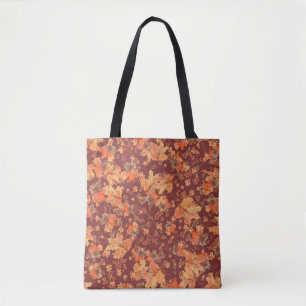 Autumn Falling Maple Leaves Tote Bag