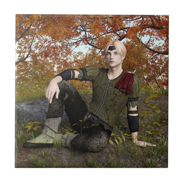 Autumn Fantasy Prince Forest Portrait Tile (Front)