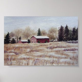 Autumn Farm Field- poster