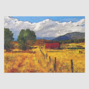 Autumn Farm Fields Decoupage Tissue Paper