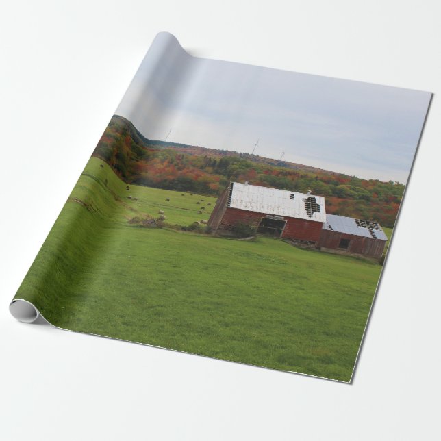 Autumn Farm Wrapping Paper (Unrolled)