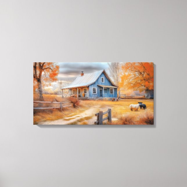 Autumn Farmhouse Serenity Canvas Print (Front)