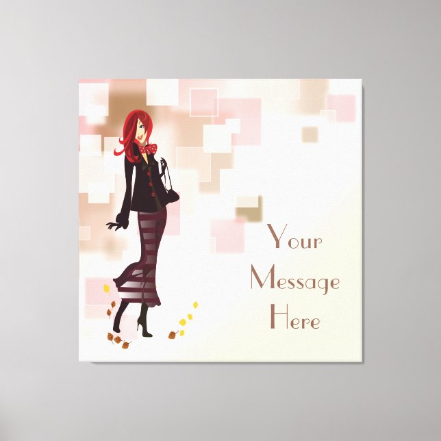 Autumn Fashion Model Wrapped Canvas (Front)