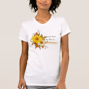 Autumn Favorite Time of Year Flowers T-Shirt 4