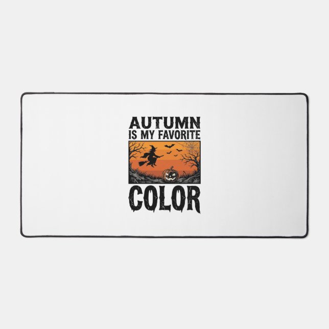 Autumn Favourite Colour Halloween Pumpkin Vector D Desk Mat (Front)