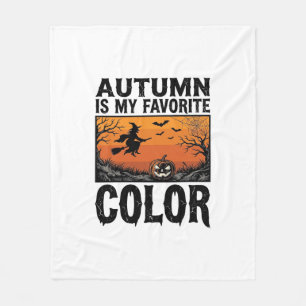 Autumn Favourite Colour Halloween Pumpkin Vector D Fleece Blanket