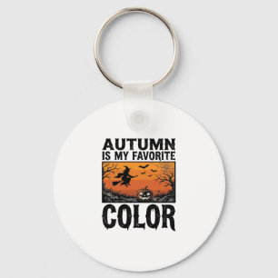 Autumn Favourite Colour Halloween Pumpkin Vector D Keychain