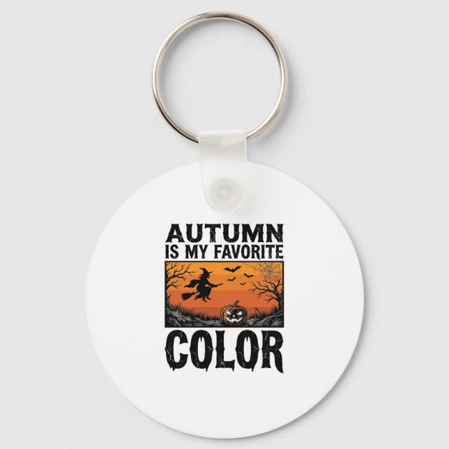 Autumn Favourite Colour Halloween Pumpkin Vector D Keychain (Front)
