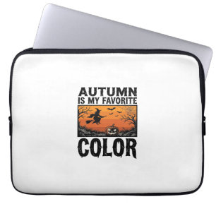 Autumn Favourite Colour Halloween Pumpkin Vector D Laptop Sleeve