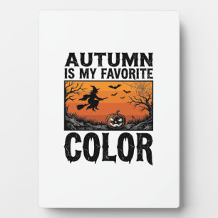 Autumn Favourite Colour Halloween Pumpkin Vector D Plaque