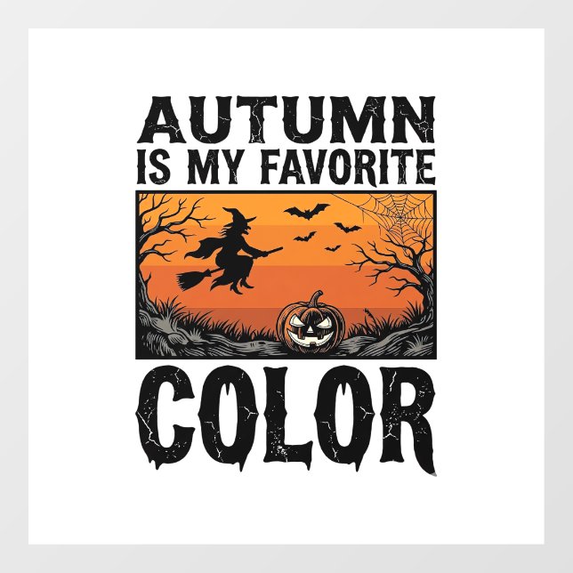 Autumn Favourite Colour Halloween Pumpkin Vector D Window Cling (Sheet)
