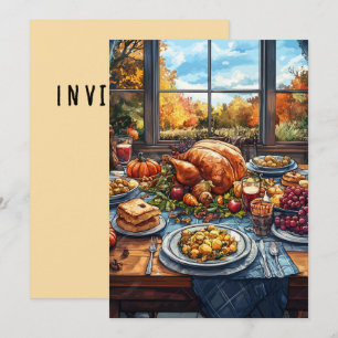Autumn Feast: A Thanksgiving Celebration Invitation