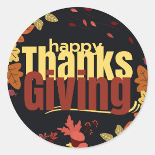 "Autumn Feast: Celebrate Thanksgiving with Us" Classic Round Sticker