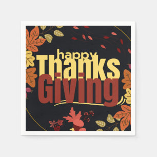 "Autumn Feast: Celebrate Thanksgiving with Us" Napkin