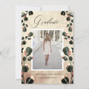 Autumn feel october tones Photo Graduation Card