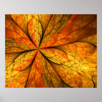 Autumn Feeling, Modern Abstract Fractal Flower